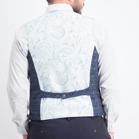 Mens' Vest- Tallia Sport Navy Slim Fit Suit Vest - NWT - Picture 2 of 14